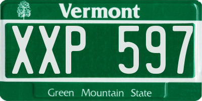 VT license plate XXP597