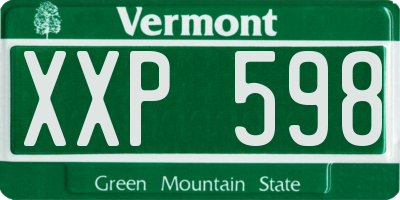 VT license plate XXP598
