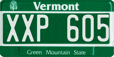 VT license plate XXP605