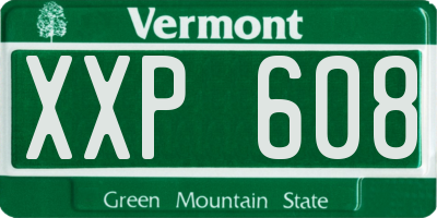 VT license plate XXP608
