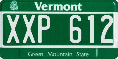VT license plate XXP612