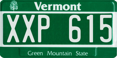 VT license plate XXP615