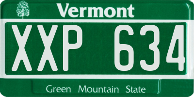 VT license plate XXP634