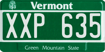 VT license plate XXP635