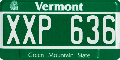 VT license plate XXP636