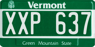 VT license plate XXP637