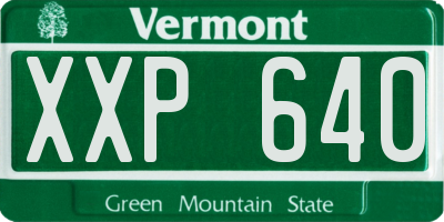 VT license plate XXP640