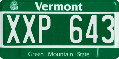 VT license plate XXP643