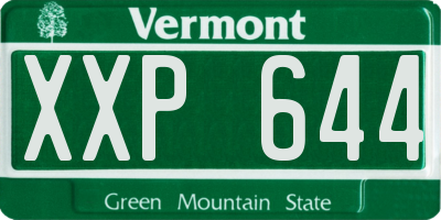 VT license plate XXP644
