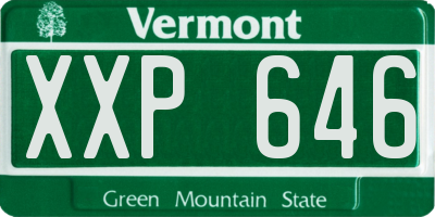 VT license plate XXP646