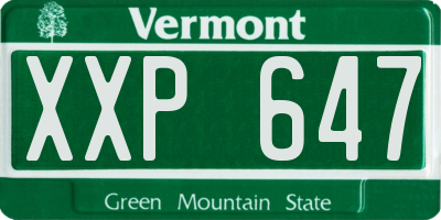 VT license plate XXP647