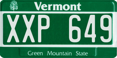 VT license plate XXP649