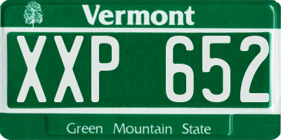 VT license plate XXP652
