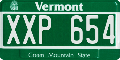 VT license plate XXP654