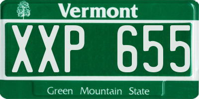 VT license plate XXP655