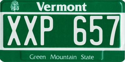 VT license plate XXP657