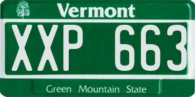 VT license plate XXP663