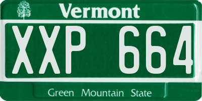 VT license plate XXP664