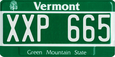 VT license plate XXP665