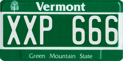 VT license plate XXP666