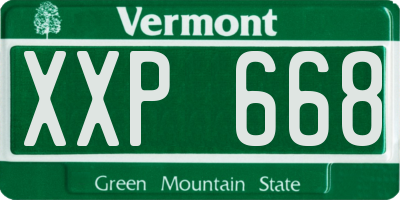 VT license plate XXP668