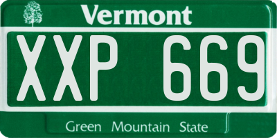 VT license plate XXP669