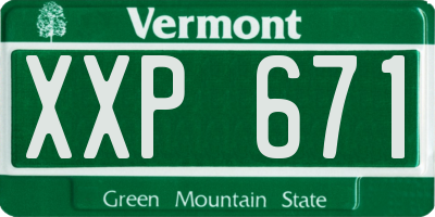 VT license plate XXP671