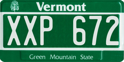VT license plate XXP672