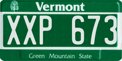 VT license plate XXP673