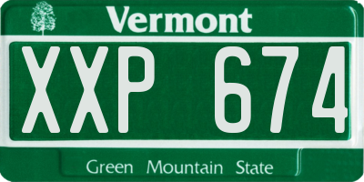 VT license plate XXP674