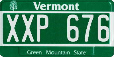 VT license plate XXP676
