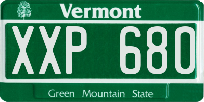 VT license plate XXP680