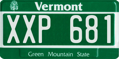 VT license plate XXP681