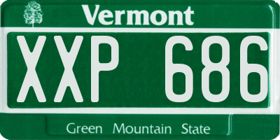 VT license plate XXP686