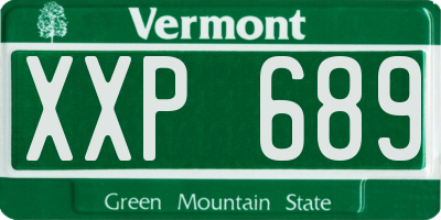 VT license plate XXP689