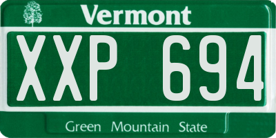 VT license plate XXP694