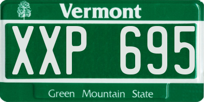 VT license plate XXP695