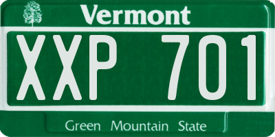 VT license plate XXP701
