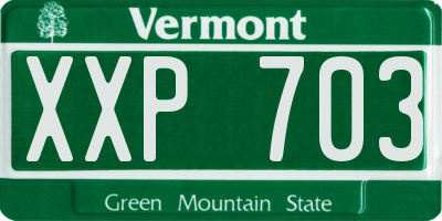 VT license plate XXP703