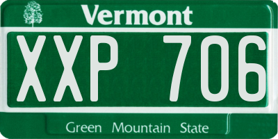 VT license plate XXP706