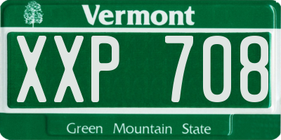 VT license plate XXP708