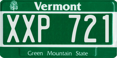 VT license plate XXP721