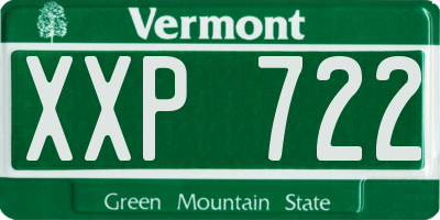 VT license plate XXP722
