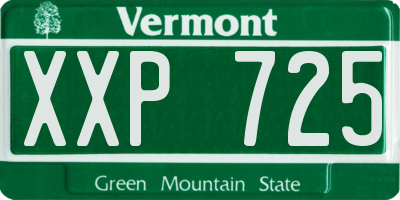 VT license plate XXP725