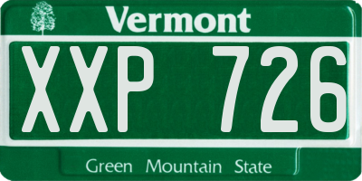 VT license plate XXP726