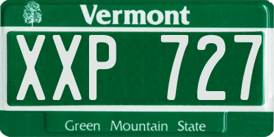 VT license plate XXP727