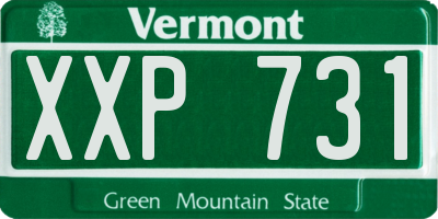 VT license plate XXP731