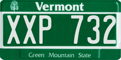 VT license plate XXP732