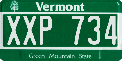 VT license plate XXP734