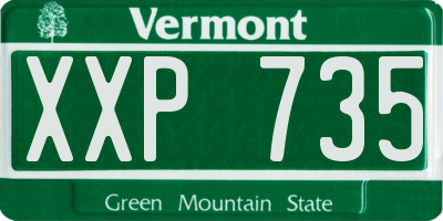 VT license plate XXP735
